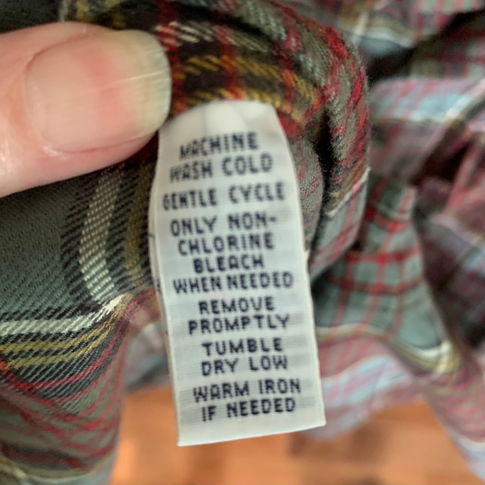 Polo Ralph Lauren XXL Plaid Flannel Shirt Red Gray Epaulet Button Front, Pockets - Picture 6 of 7